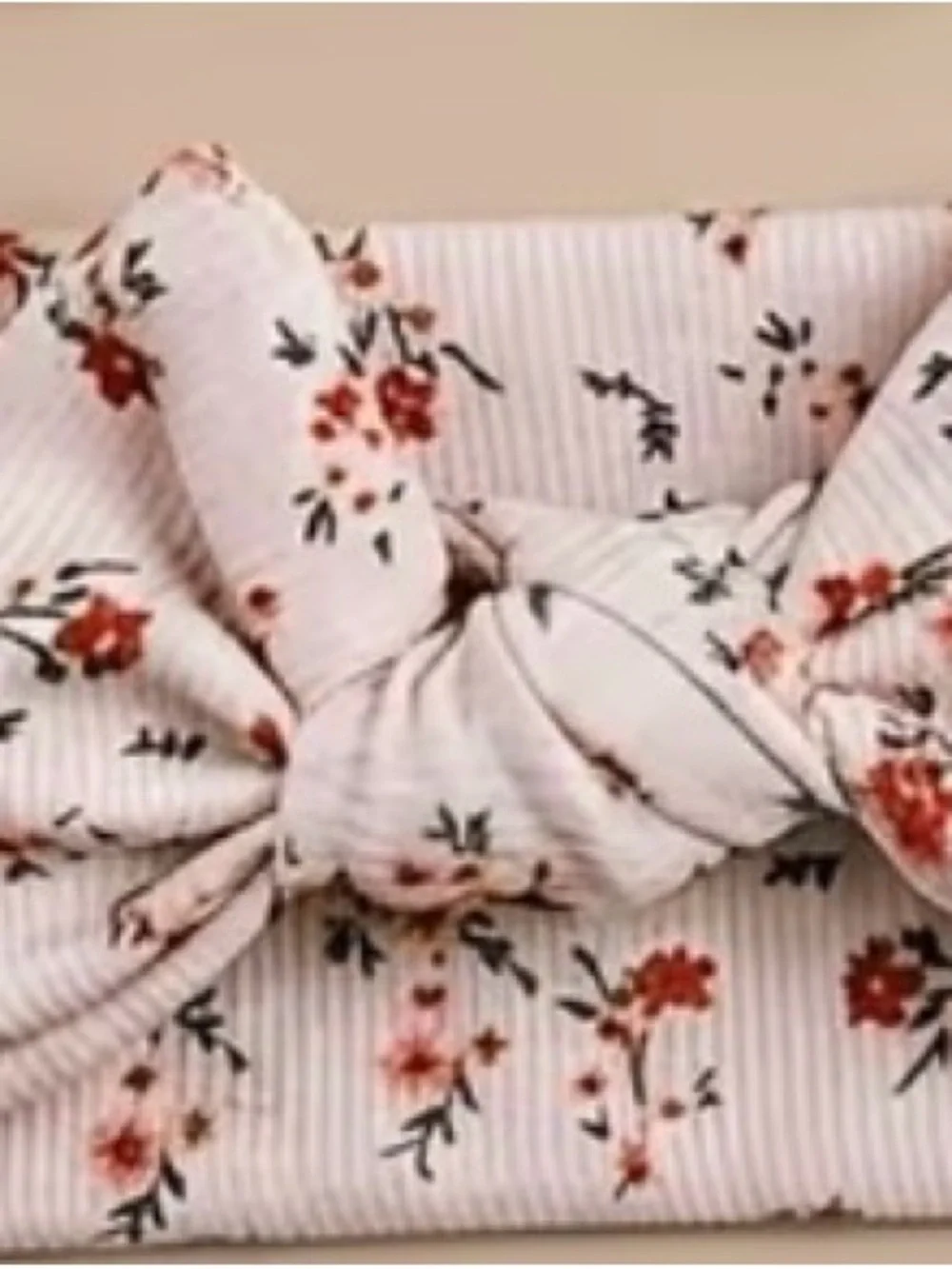 Soft Pink Floral Bow Headband for Kids
